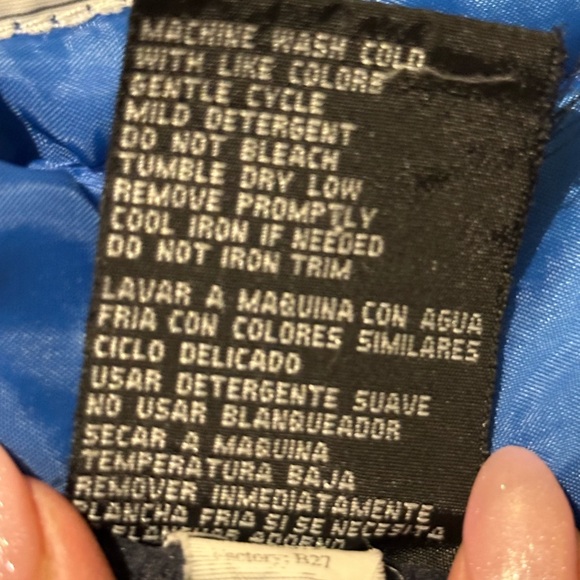 London Fog puffer coat plaid blue black winter hood zipper front jacket - Picture 12 of 13